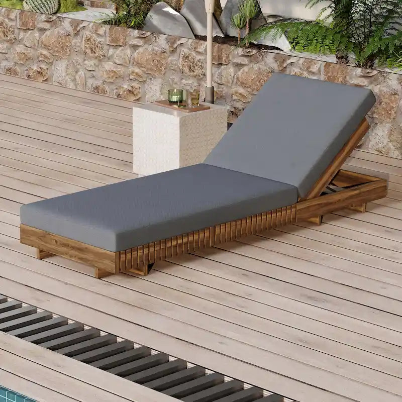 Christopher Knight Home - Ensemble de chaises longues d'extérieur en bois d'acacia Samuel