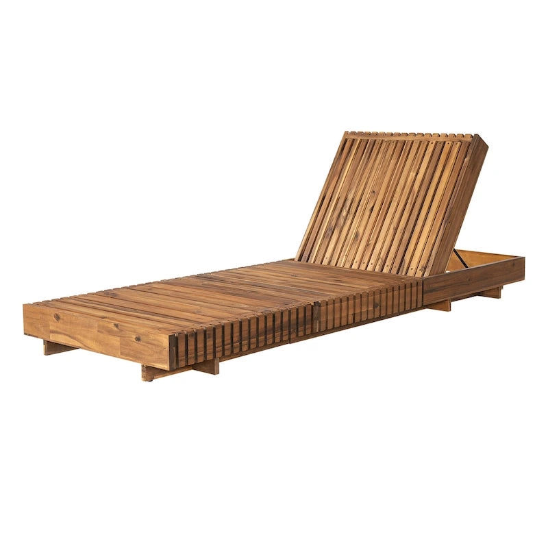 Christopher Knight Home - Ensemble de chaises longues d'extérieur en bois d'acacia Samuel