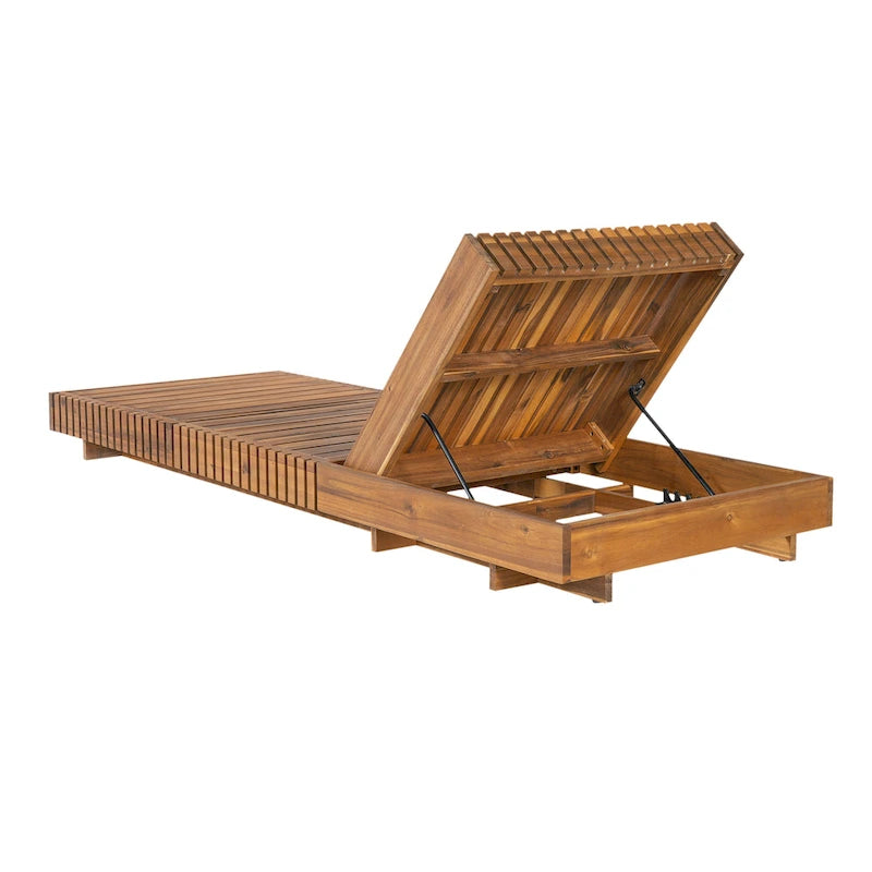 Christopher Knight Home - Ensemble de chaises longues d'extérieur en bois d'acacia Samuel