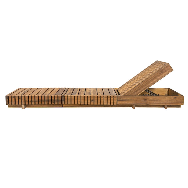 Christopher Knight Home - Ensemble de chaises longues d'extérieur en bois d'acacia Samuel