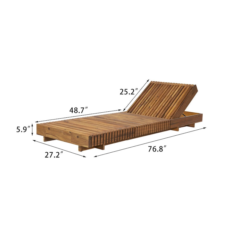 Christopher Knight Home - Ensemble de chaises longues d'extérieur en bois d'acacia Samuel