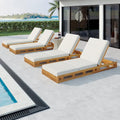 Christopher Knight Home - Lot de chaises longues de patio en bois d'acacia Isabella