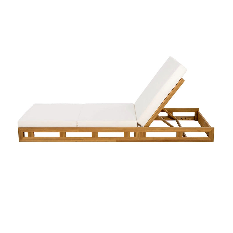 Christopher Knight Home - Lot de chaises longues de patio en bois d'acacia Isabella
