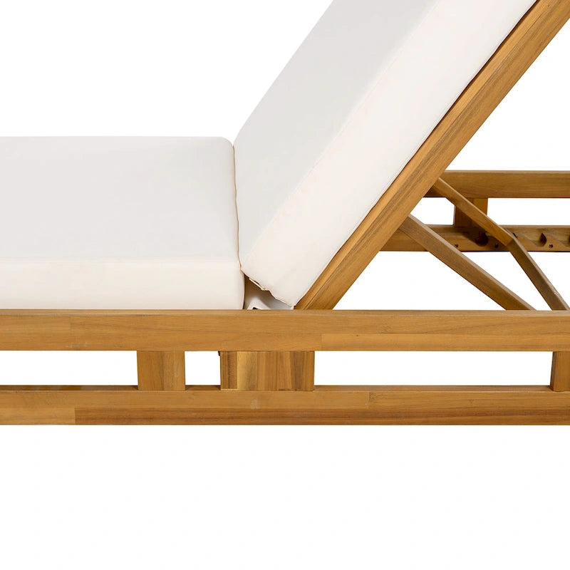 Christopher Knight Home - Lot de chaises longues de patio en bois d'acacia Isabella