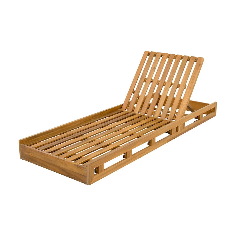 Christopher Knight Home - Lot de chaises longues de patio en bois d'acacia Isabella