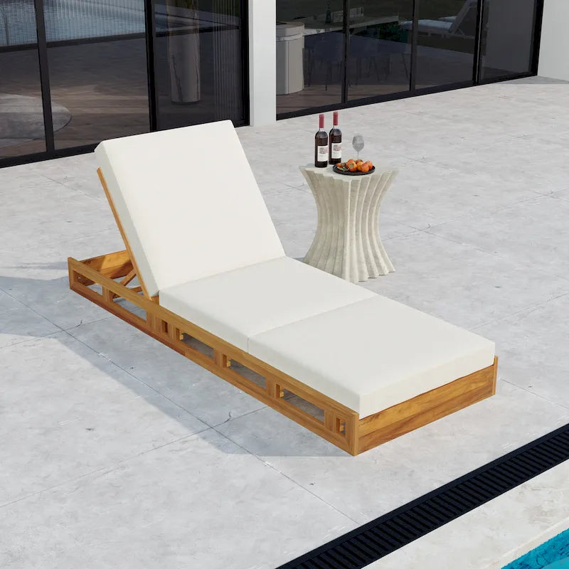 Christopher Knight Home - Lot de chaises longues de patio en bois d'acacia Isabella