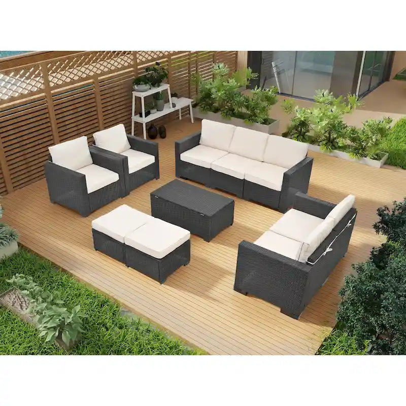 10 Piece PE Rattan Patio Furniture Set