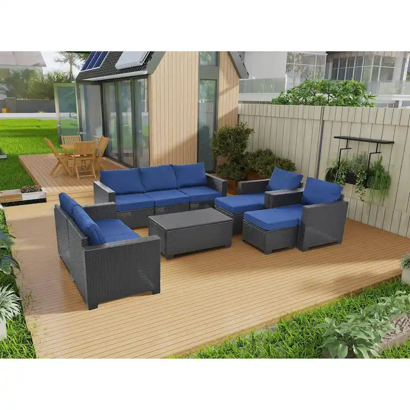 10 Piece PE Rattan Patio Furniture Set
