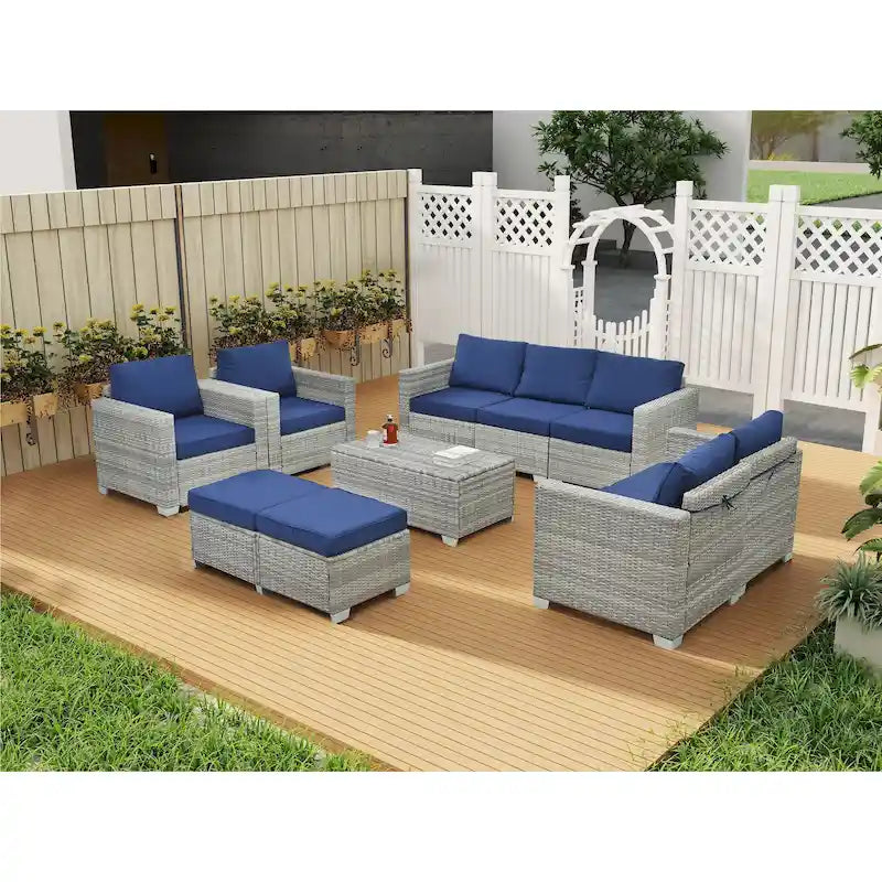 10 Piece PE Rattan Patio Furniture Set