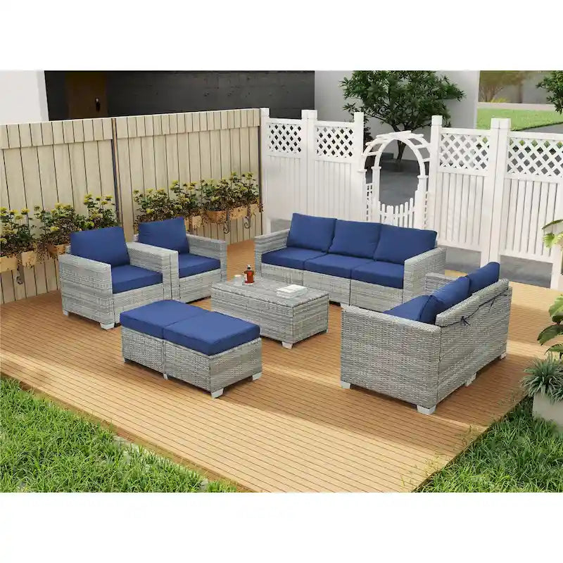 10 Piece PE Rattan Patio Furniture Set