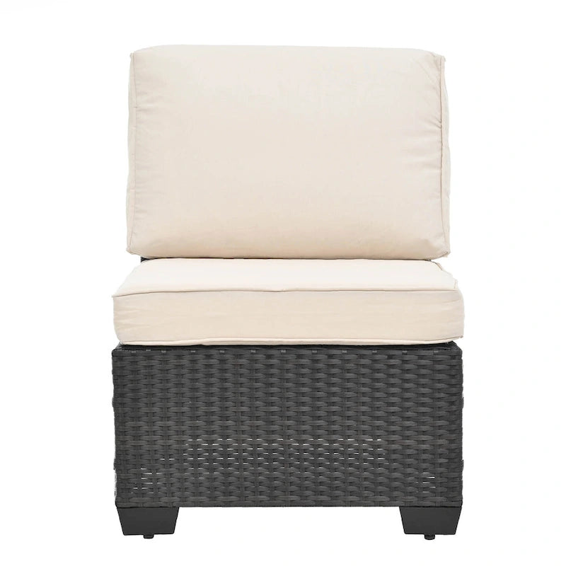 Ensemble de mobilier de jardin 10 pièces en rotin PE