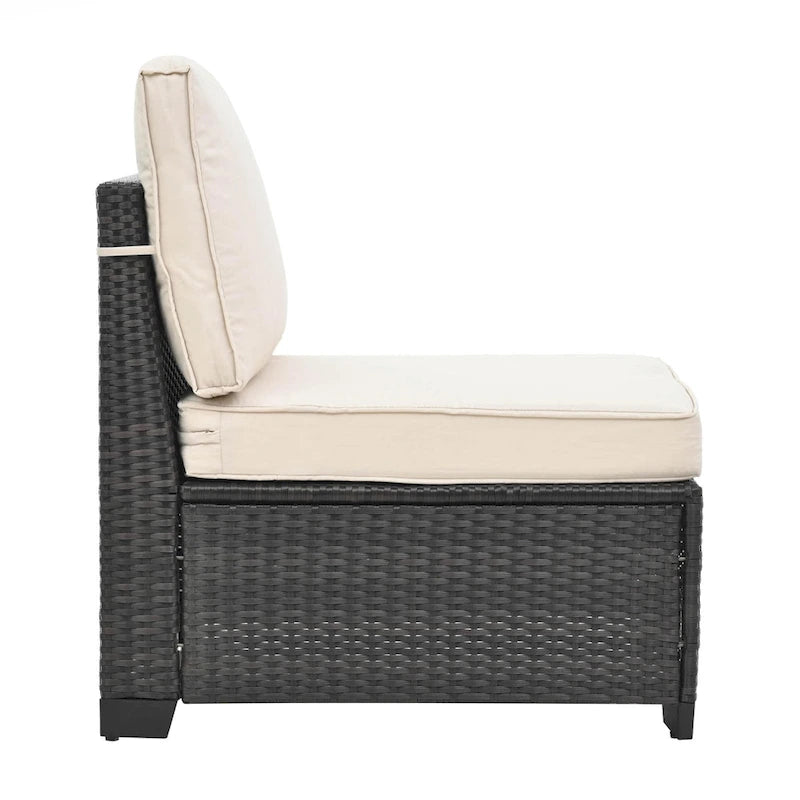 Ensemble de mobilier de jardin 10 pièces en rotin PE