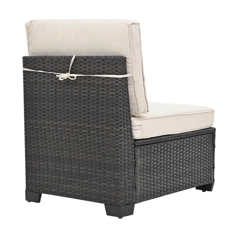 Ensemble de mobilier de jardin 10 pièces en rotin PE