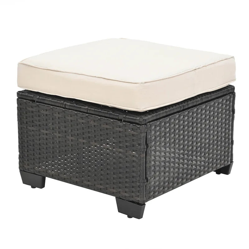 Ensemble de mobilier de jardin 10 pièces en rotin PE