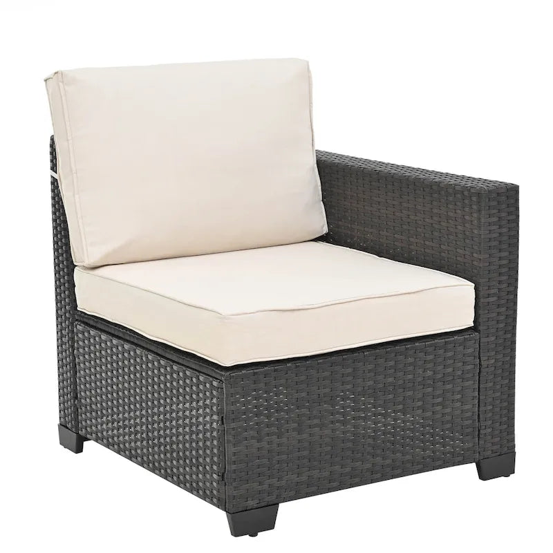 Ensemble de mobilier de jardin 10 pièces en rotin PE