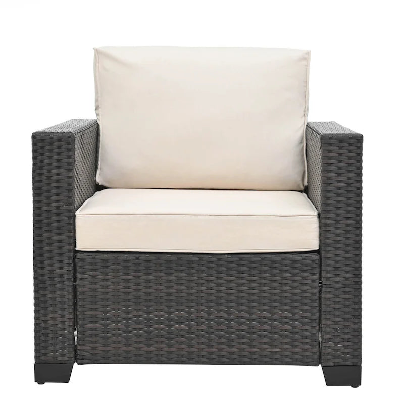 Ensemble de mobilier de jardin 10 pièces en rotin PE