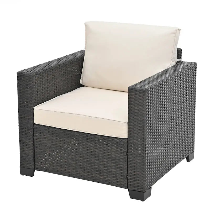 Ensemble de mobilier de jardin 10 pièces en rotin PE