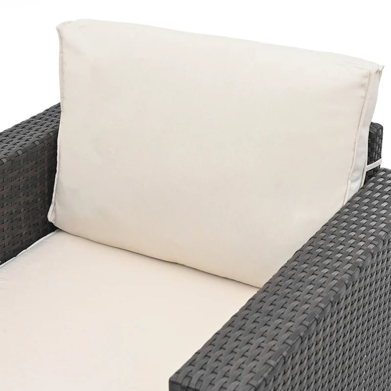 Ensemble de mobilier de jardin 10 pièces en rotin PE