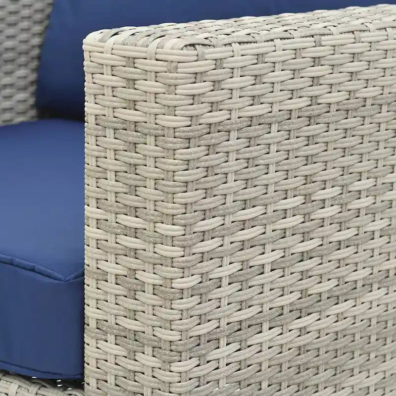 Ensemble de mobilier de jardin 10 pièces en rotin PE