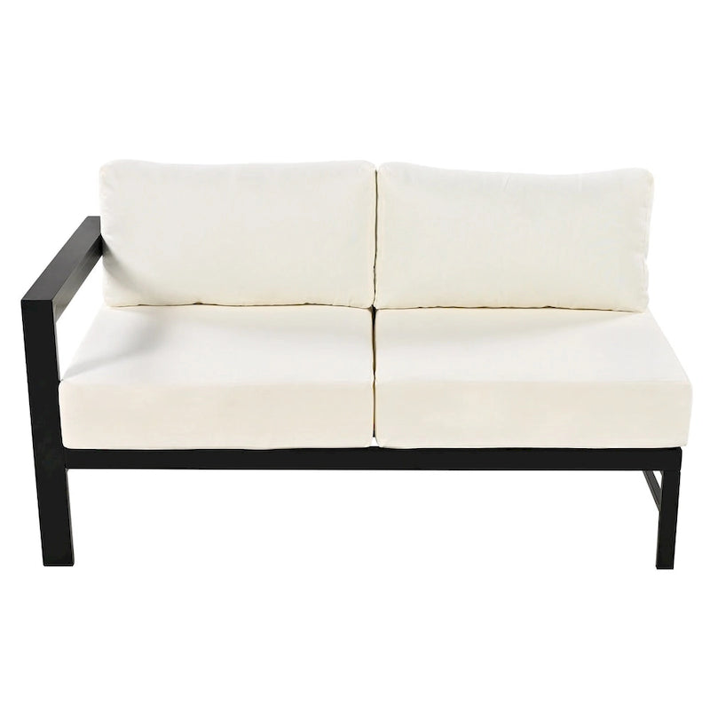 Canapé d'angle d'extérieur en aluminium en forme de U 4 pièces avec coussins