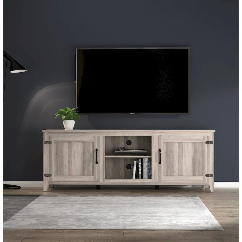 Meuble TV de 178 cm avec portes et rangement ouvert pour téléviseurs jusqu'à 60 pouces