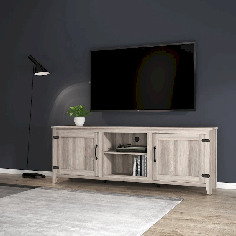 Meuble TV de 178 cm avec portes et rangement ouvert pour téléviseurs jusqu'à 60 pouces