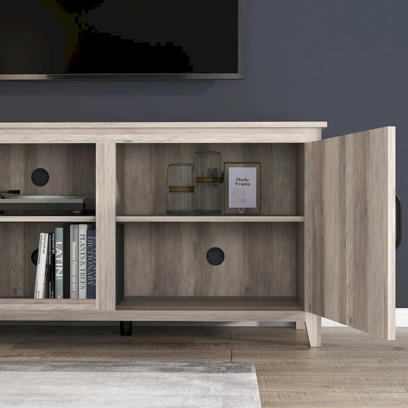 Meuble TV de 178 cm avec portes et rangement ouvert pour téléviseurs jusqu'à 60 pouces