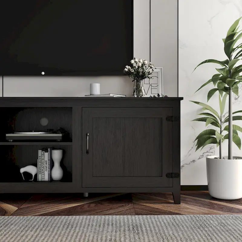 Meuble TV de 178 cm avec portes et rangement ouvert pour téléviseurs jusqu'à 60 pouces