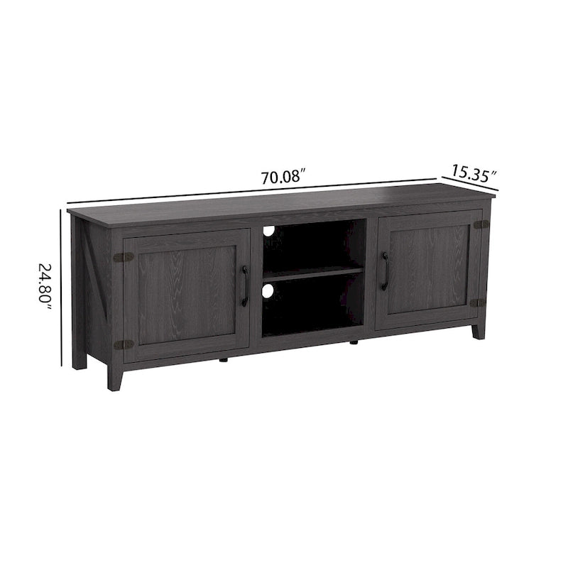 Meuble TV de 178 cm avec portes et rangement ouvert pour téléviseurs jusqu'à 60 pouces