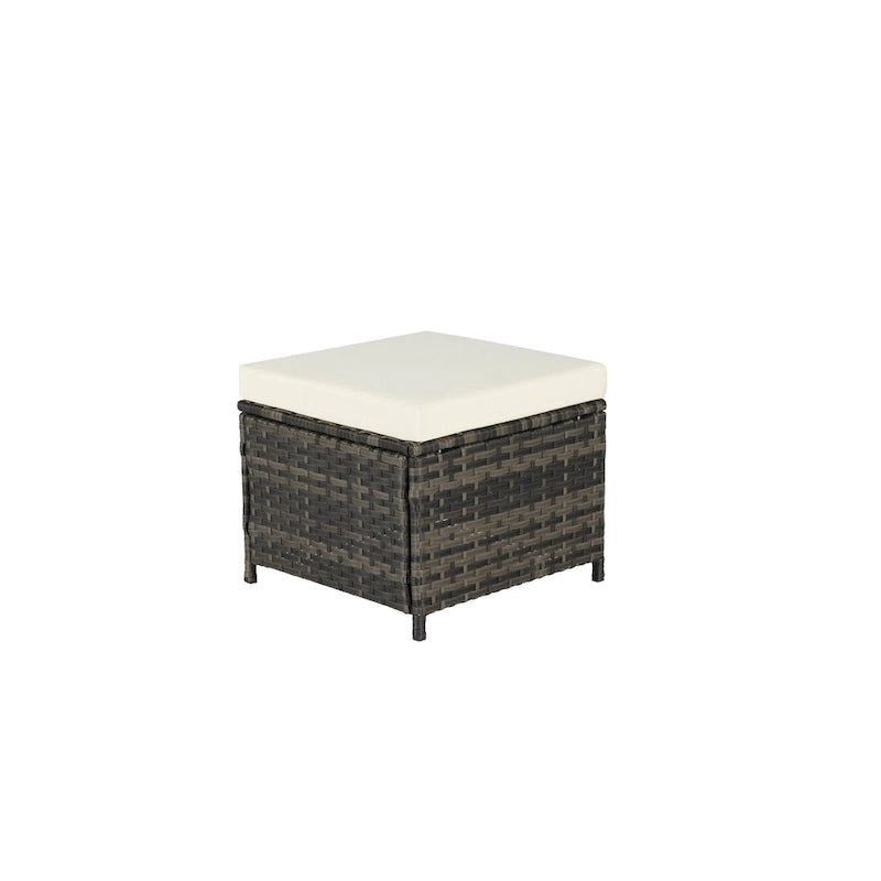 Ensemble de canapés de jardin 3 pièces avec ottomans, en osier toutes saisons
