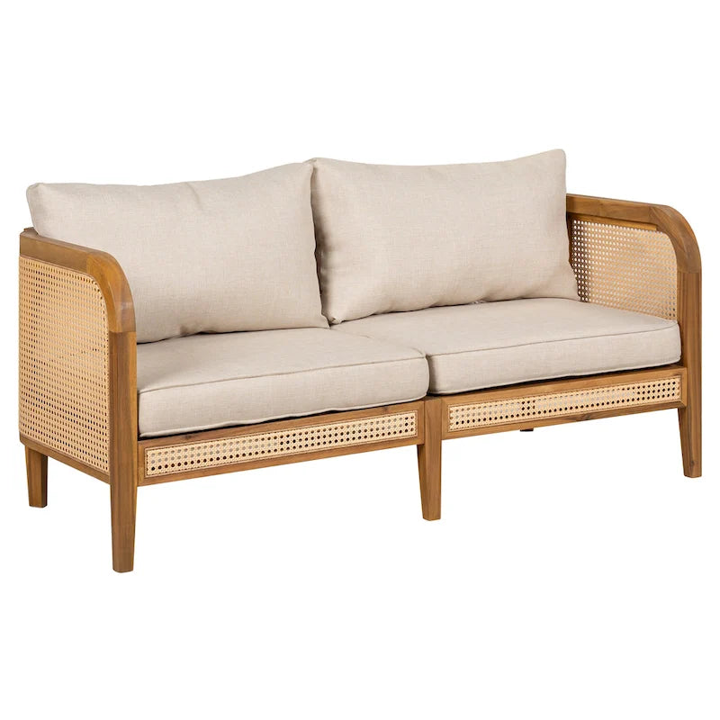 Christopher Knight Home - Ensemble de conversation 3 pièces Torres en bois d'acacia avec coussins pour l'extérieur