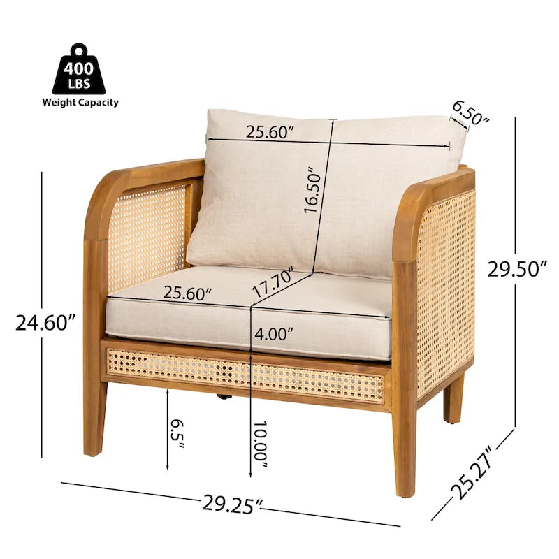 Christopher Knight Home - Ensemble de conversation 3 pièces Torres en bois d'acacia avec coussins pour l'extérieur