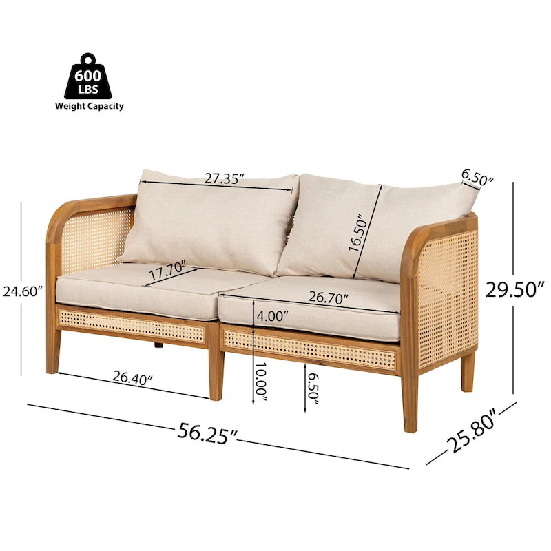 Christopher Knight Home - Ensemble de conversation 3 pièces Torres en bois d'acacia avec coussins pour l'extérieur