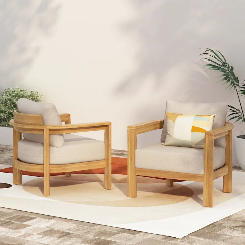 Christopher Knight Home-Chaise Club en Bois d'Acacia Zed pour Patio