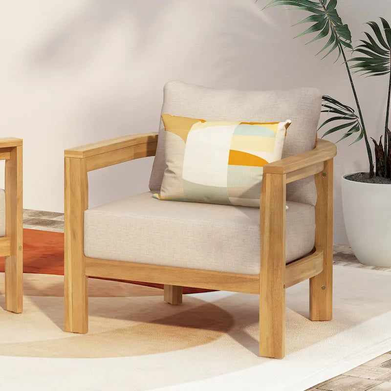 Christopher Knight Home-Zed Patio Acacia Wood Tub Club Chair