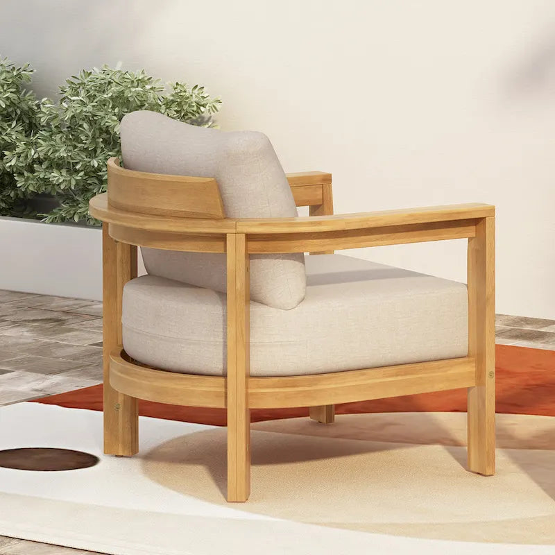 Christopher Knight Home-Chaise Club en Bois d'Acacia Zed pour Patio