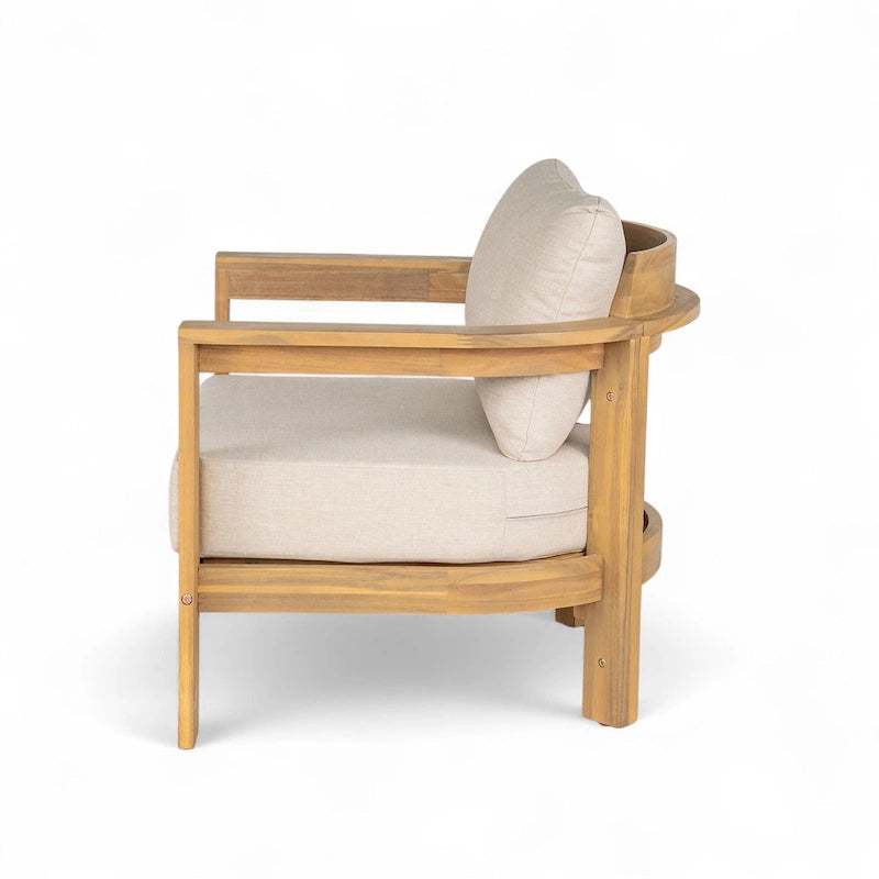 Christopher Knight Home-Chaise Club en Bois d'Acacia Zed pour Patio