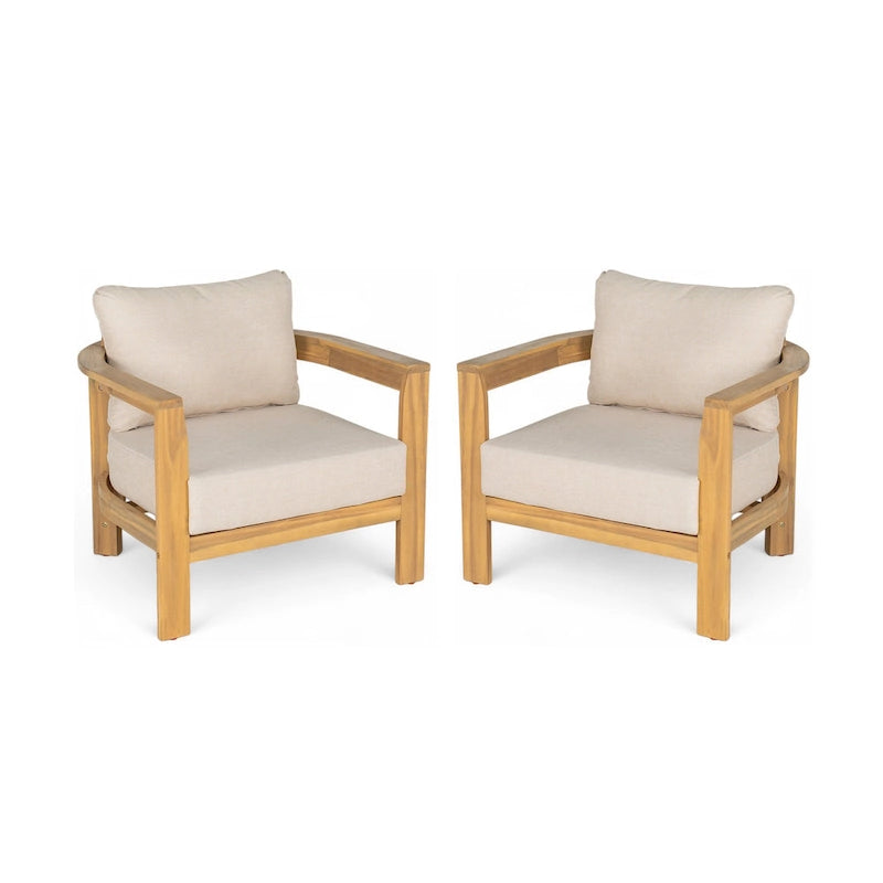 Christopher Knight Home-Chaise Club en Bois d'Acacia Zed pour Patio