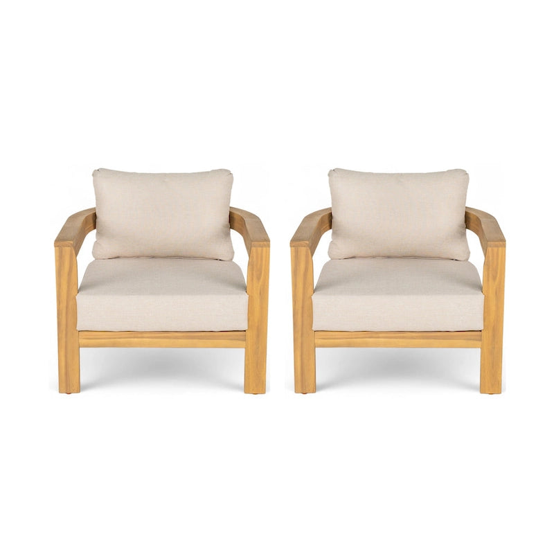 Christopher Knight Home-Chaise Club en Bois d'Acacia Zed pour Patio
