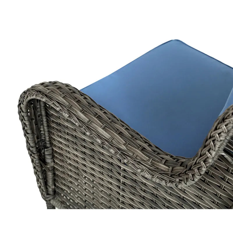 Salon de jardin en rotin avec canapé modulable et pouf