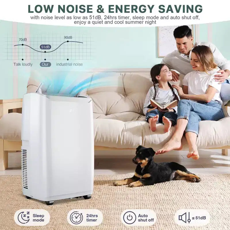 14000Btu Portable Air Conditioner Cools Up to 750 Sq.Ft, Portable AC Unit with Dehumidifier
