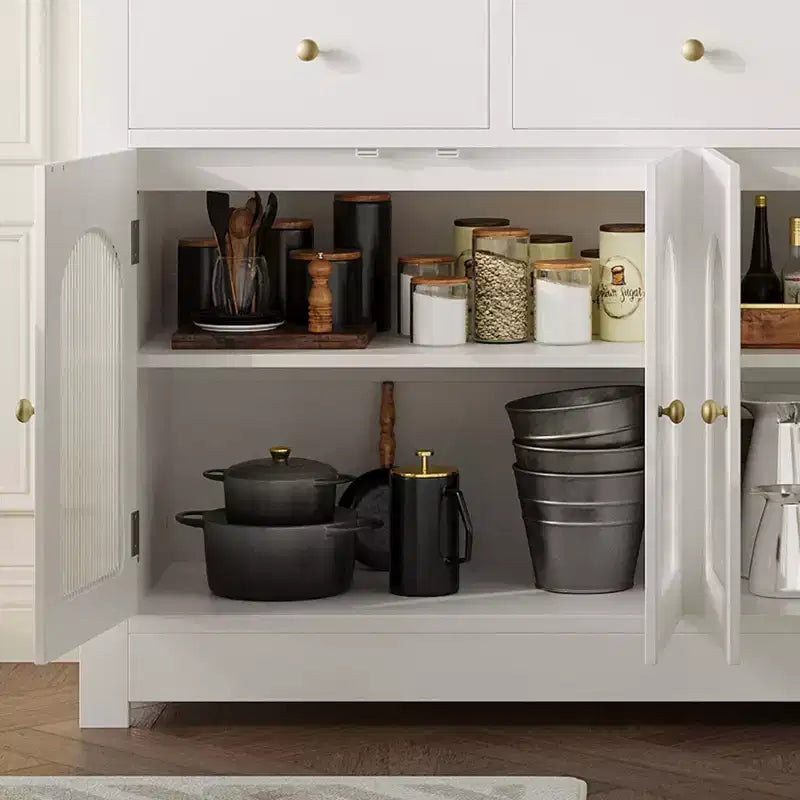 55 Inch Storage Cabinet Dining Narrow Buffet Sideboard Cabinet with 3 Drawers and 4 Doors for Kitchen, Dining Room, Living Room