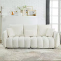 GDFStudio Alanna 79.5 Modern Teddy Fabric Upholstered 3-Seater Sofa with Pillows
