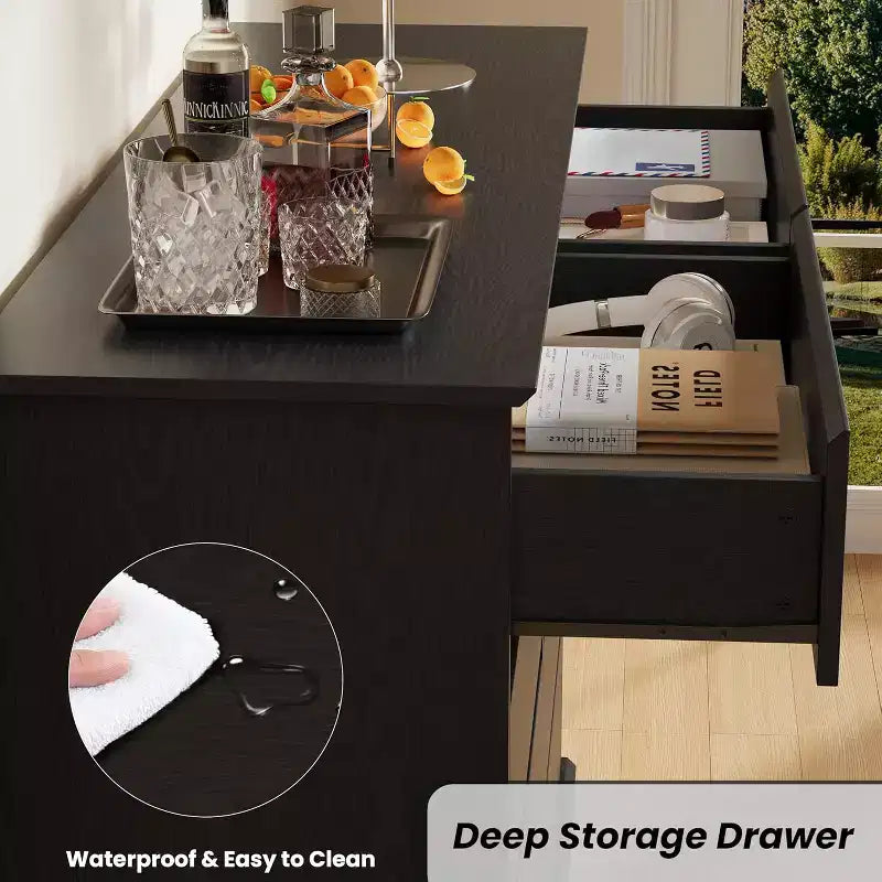 8-Drawer Storage Cabinet, Chest of Drawers with Deep Drawers, Large Wide-Top Closet for Living Room, Hallway, Children's Room