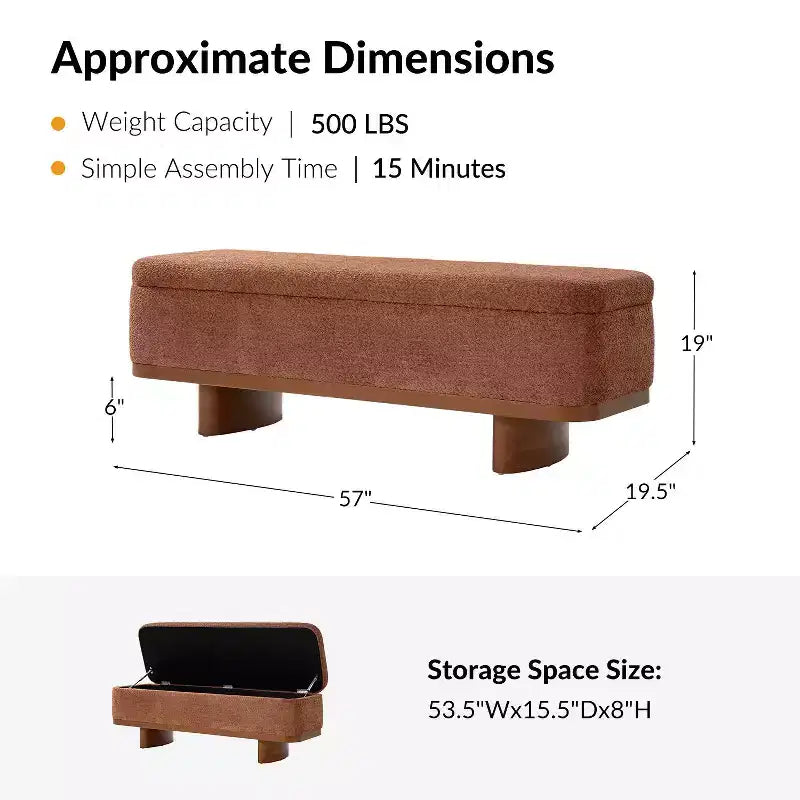 Clara Simple Assemble Flip Top Bench with Solid Wood Frame|HULALA HOME
