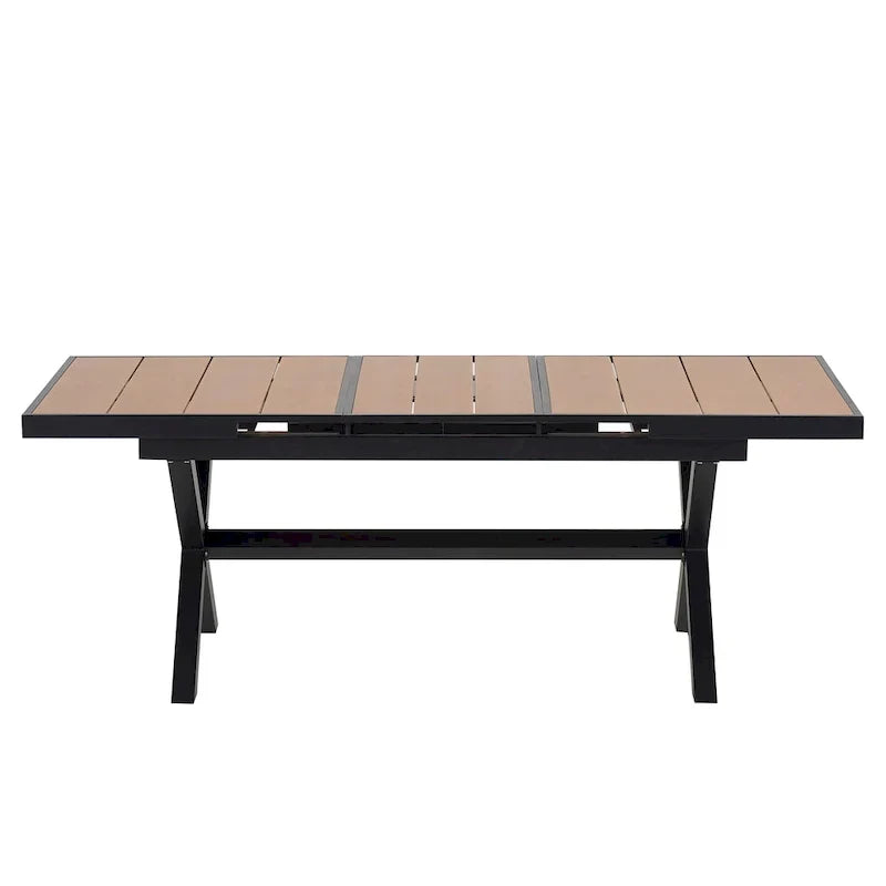 7-Piece Outdoor Extendable Dining Set with Extendable Table and 6 Armrest Chair