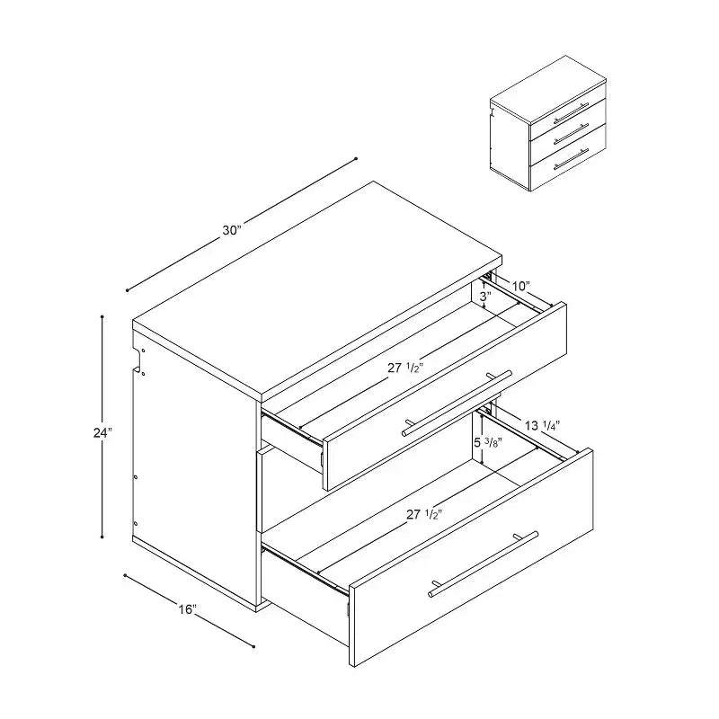 Hangups 3 Drawer Base Storage Cabinet - Prepac
