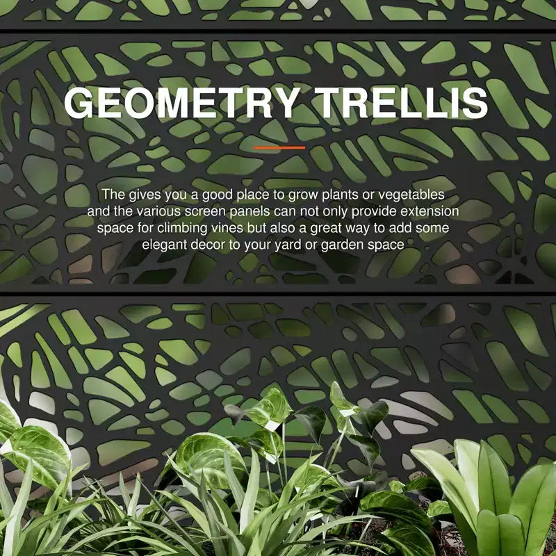 MAYEERTY Planter Box with Trellis Iron Black Net 01 Style 72x47x16in 3-Piece Set