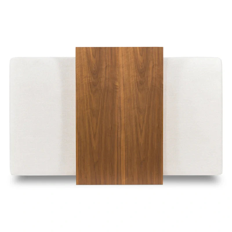 Ottoman Poly & Bark Jarmo avec table en noyer réglable – Cuir pleine fleur véritable italien
