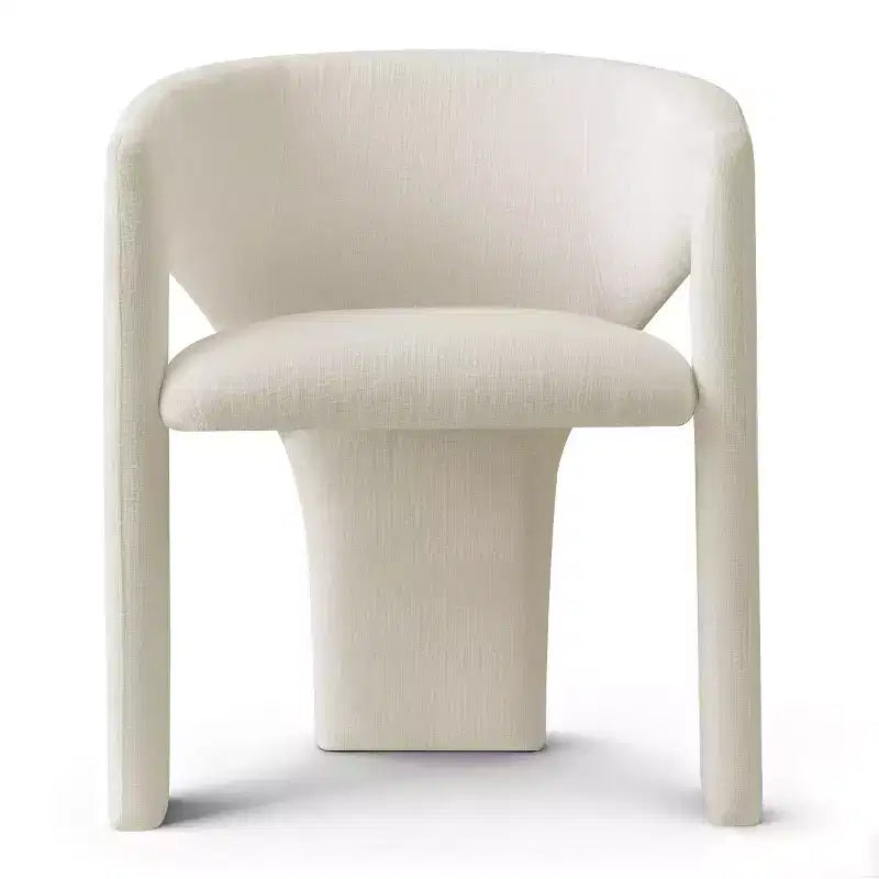 Small Dining Table Set for 2, Beige Upholstered Chairs, Round Pedestal Dining Table, Compact Modern Kitchen Furniture-Panipeachy